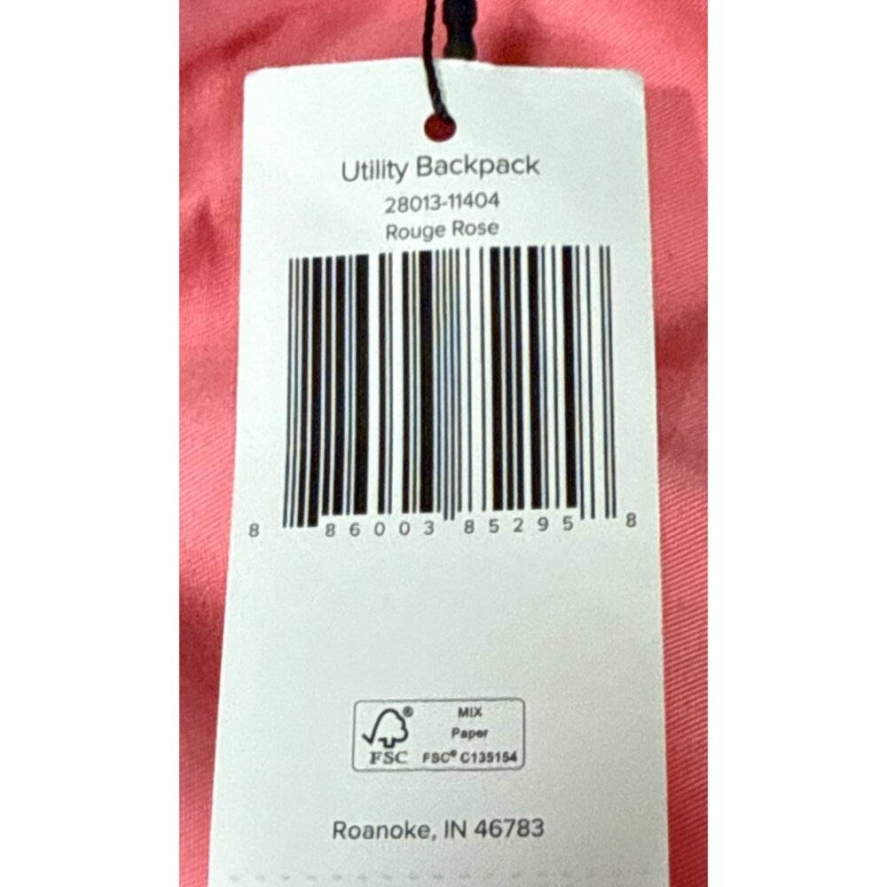 Vera Bradley Utility Backpack in Rouge Rose New with tag - Picture 3 of 4
